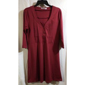 Dark Red Short Shirt Dress Lg, Like New